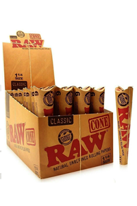 RAW Natural Unrefined Pre-Rolled Cone - 1 1/4" (6 cones)