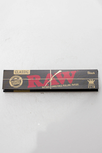 RAW Black Natural Unrefined Rolling Paper - King Slim